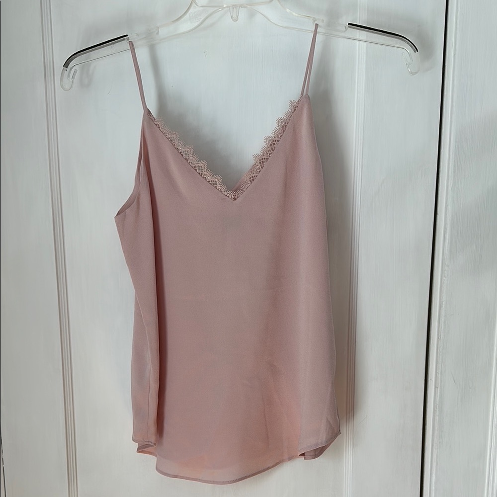 Pink Lace Trim Cami Top